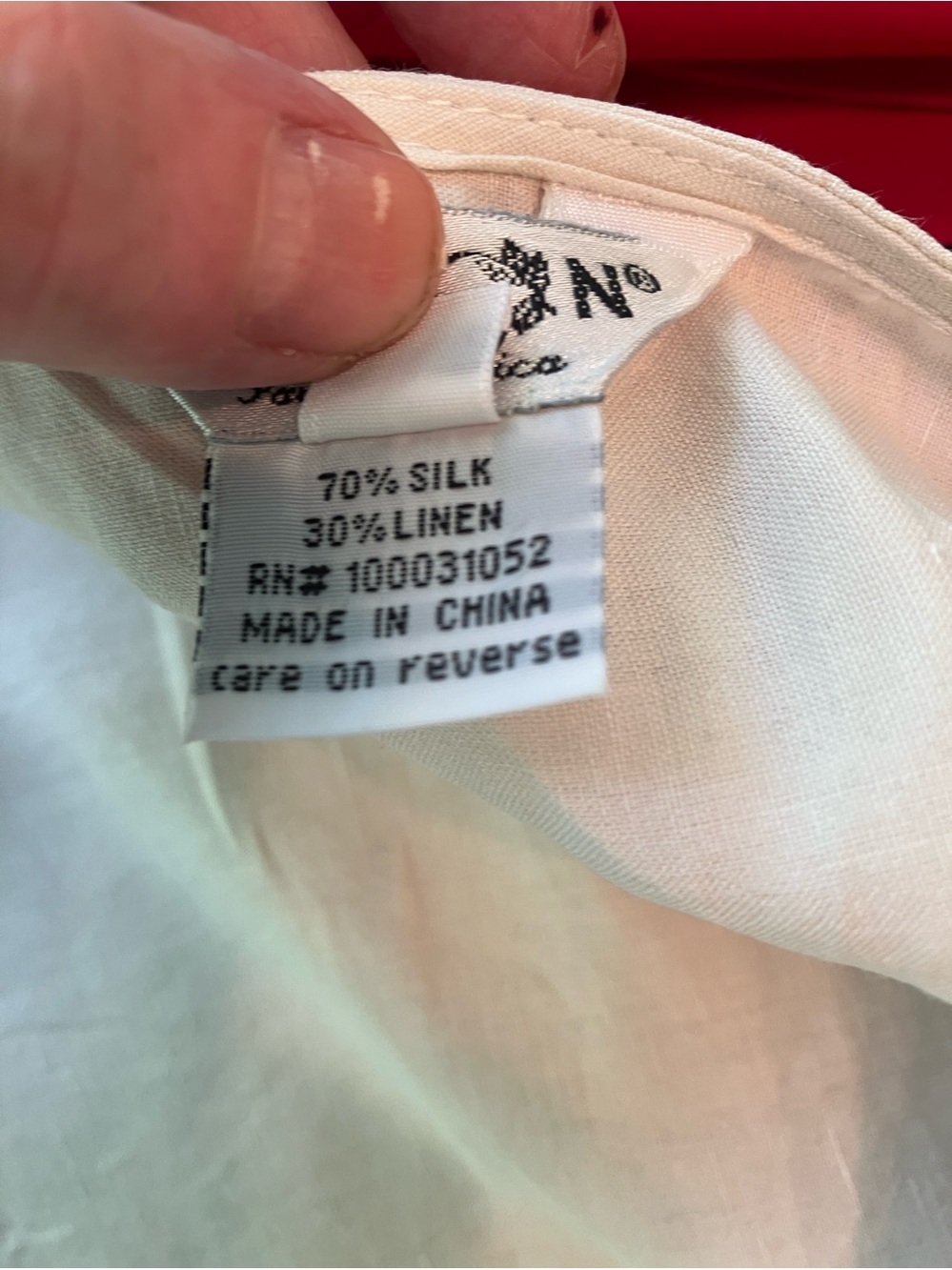 Citron Santa Monica Silk Linen Blend Tank - Off White - Size 1X - Picture 7 of 7